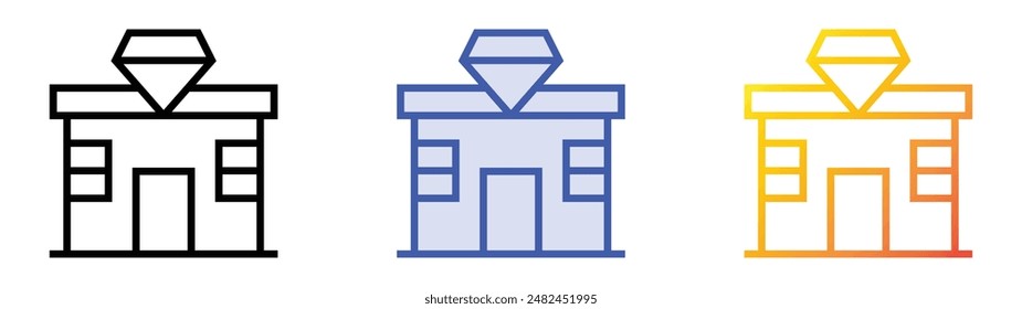 jewellery icon. Linear, Blue Fill and Gradient Style Design Isolated On White Background