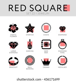 Jewellery icon set. 