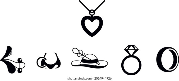 Diseño vectorial conjunto de iconos de joyería 