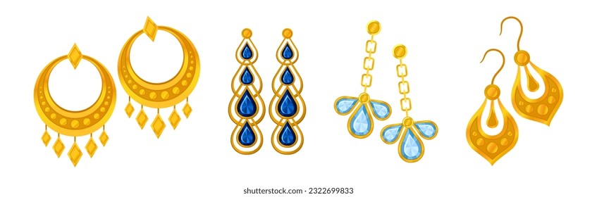 Jewellery or Jewelry Item as Personal Adornment Vector Set