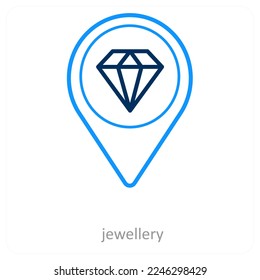 Jewellery and location icon concept
