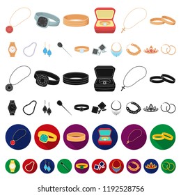 Jewelry and accessories cartoon icons in set collection for design.Decoration vector symbol stock web illustration.