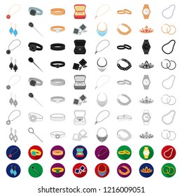 Jewelry and accessories cartoon icons in set collection for design.Decoration vector symbol stock web illustration.