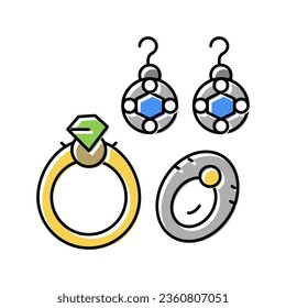 jewelry accessories color icon vector. jewelry accessories sign. isolated symbol illustration