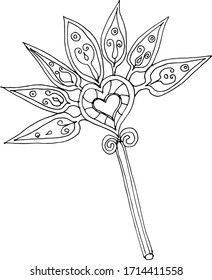 
 jewelry 
accessories fan coloring doodle vector illustration vintage style retro doodle sketch graphics curls separate elements on a white background for printing wallpaper 