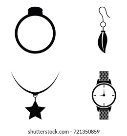 Jewelry and accessories  icon set