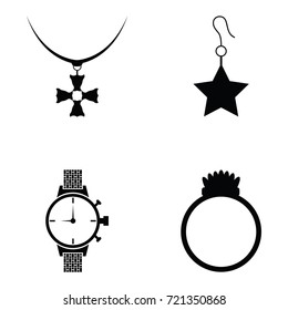 Jewelry and accessories  icon set