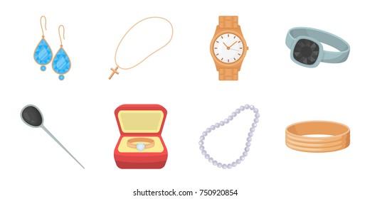 Jewelry and accessories icons in set collection for design.Decoration vector symbol stock  illustration.