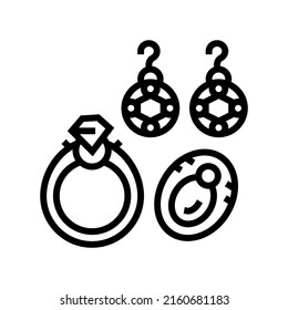 jewelry accessories line icon vector. jewelry accessories sign. isolated contour symbol black illustration