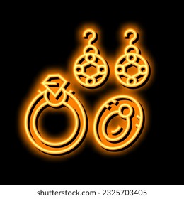 jewelry accessories neon light sign vector. jewelry accessories illustration