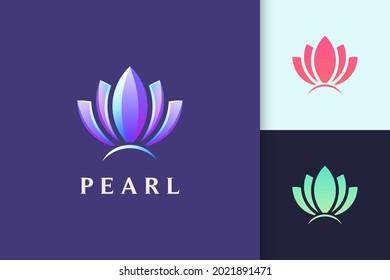 Jewelry or beauty logo in abstract pearl shape for spa or cosmetic