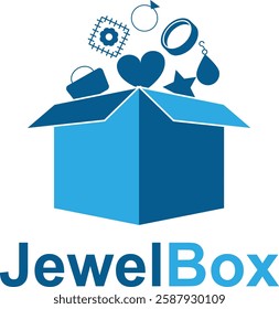 Jewelry box with gems logo