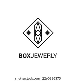 Jewelry box logo design vector