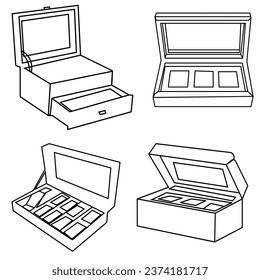 Umriss der Schmuckbox, Zeilensymbole, Lineare Logo-Design-Vorlage Ariyan Artzon-Design für Unternehmen