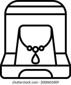 Caja de joyas Diseño de icono de línea de vector
