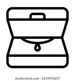 Jewelry Box Vector Thick Line Icon For Personal And Commercial Use.
