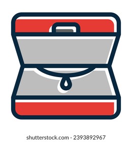 Jewelry Box Vector Thick Line Filled Dark Colors Icons For Personal And Commercial Use.
