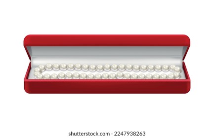 Jewelry boxes with jewelry realistic composition with isolated image of red case on blank background vector illustration