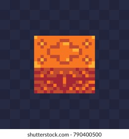 Jewelry casket. Pixel art icon. Isolated vector illustration.