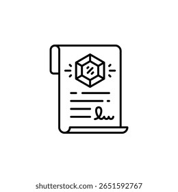 Jewelry Certificate vector icon. Jewelry icon line style. perfect use for logo, presentation, website, and more. modern icon design outline style
