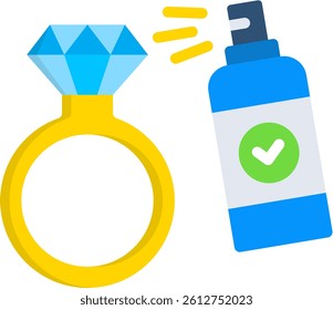 Jewelry Cleaning Icon Flat Vector Illustration