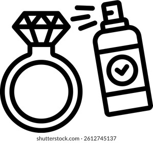 Jewelry Cleaning Icon Outline Vector Illustration