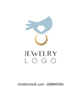 Jewelry company vector logotype design. Jewelry icon.