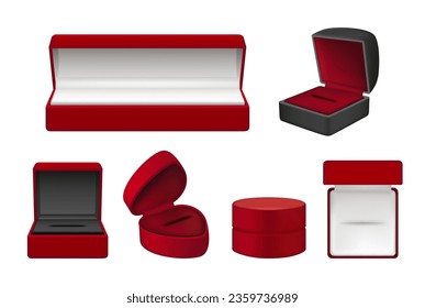 Jewelry containers. Luxury boxes for jewelry items decent vector realistic bracelets