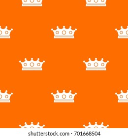 Jewelry crown pattern repeat seamless in orange color for any design. Vector geometric illustration