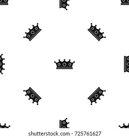 Jewelry crown pattern repeat seamless in black color for any design. Vector geometric illustration