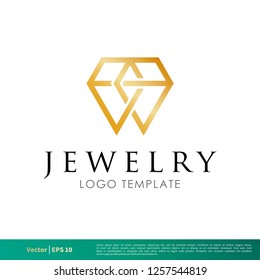 Jewelry, Diamond Icon Vector Logo Template Illustration Design. Vector EPS 10.