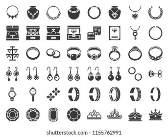 jewelry and diamond related icon, glyph style