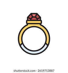 Jewelry Diamond Ring Icon Vector Illustration