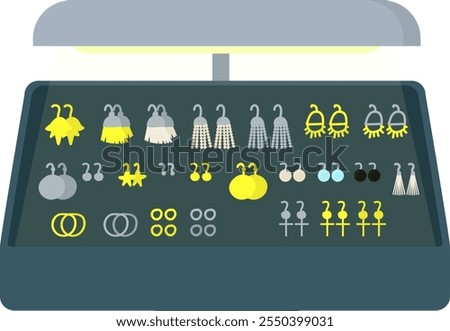 Jewelry Display Case Vector Illustration