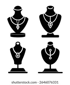 Colección elegante del Vector del soporte del collar para el diseño de la moda, de la boutique, y del accesorio