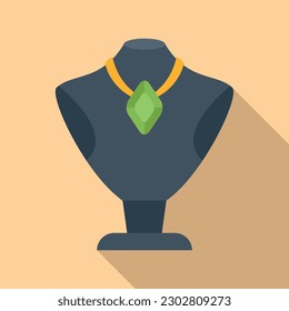 Jewelry dummy icon flat vector. Fashion necklace. Chain diamond