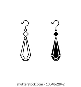 Jewelry earring icon flat vector illustration