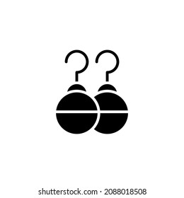 jewelry earrings icon designed in solid black style and glyph style in fashion and accessories icon category