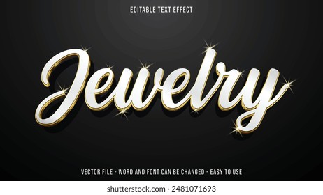 Jewelry editable text effect, editable text 3d style