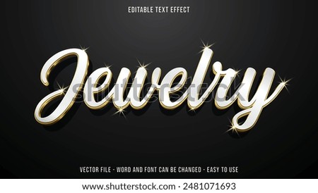 Jewelry editable text effect, editable text 3d style
