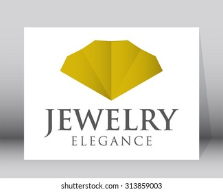 Jewelry elegance triangle gold abstract vector logo design template luxury business icon company identity store symbol concept