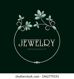 Jewelry frame logo, vector illustration