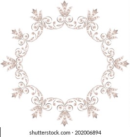 Jewelry frame with pearls isolated on white