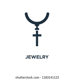 Jewelry icon. Black filled vector illustration. Jewelry symbol on white background. Can be used in web and mobile.