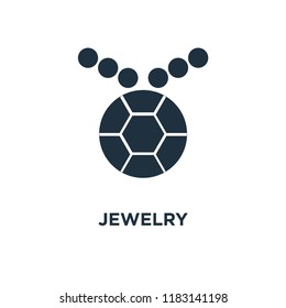 Jewelry icon. Black filled vector illustration. Jewelry symbol on white background. Can be used in web and mobile.
