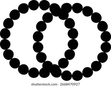 Ícone de joia com pulseiras, pulseira em preto plano sólido e linha de contorno estilo vetor ilustração para moda, beleza, luxo, acessório e e-commerce design