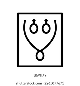 jewelry icon. Line Art Style Design Isolated On White Background