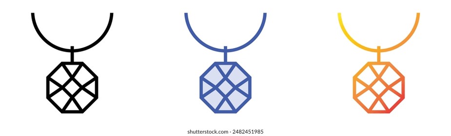 jewelry icon. Linear, Blue Fill and Gradient Style Design Isolated On White Background