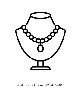 Icono de joyería sin cuello y pantalla en forma de contorno negro