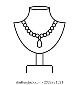 Icono de joyería sin cuello y mostrar ilustración plana en fondo blanco..eps
